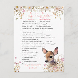 Postal Juego de Baby Shower Bosque del Ciervo