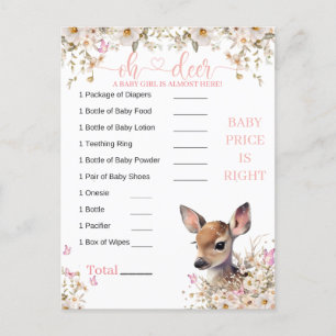 Postal Juego de Baby Shower Bosque del Ciervo