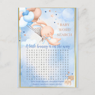 Postal Juego de Baby Shower Niño Conejo Bebé