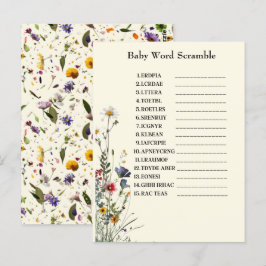 Postal Juego de Baby Shower Wildflowers