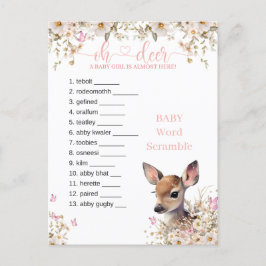 Postal Juego de Baby Shower Woodland Deer