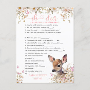 Postal Juego de Baby Shower Woodland Deer
