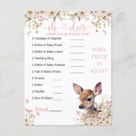 Postal Juego de Baby Shower Woodland Deer
