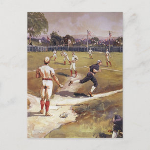 Postal Juego de béisbol deportivo vintage de Henry Sandha