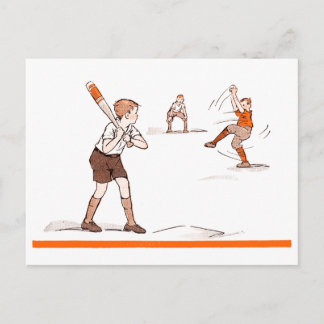 Postal Juego de béisbol infantil vintage