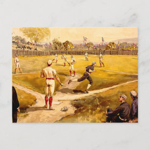 Postal Juego de béisbol vintage