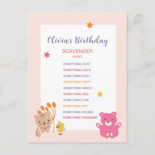 Postal Juego de caza de esclavos de cumpleaños para niños (Anverso)