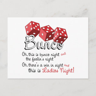 Postal Juego de dados Bunco