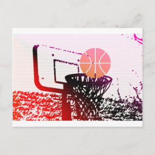 Postal Juego de entrenadores de la red de baloncesto de d