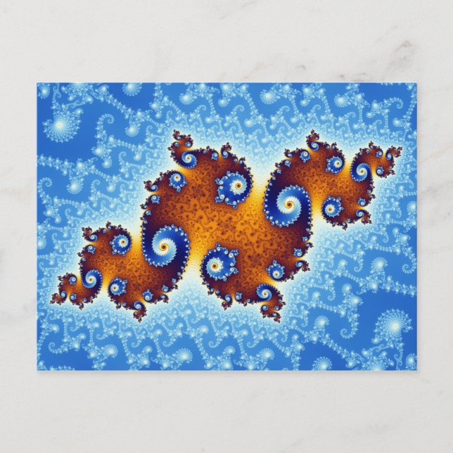 Postal Juego de Julia Island Mandelbrot (Anverso)