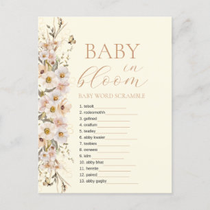 Postal Juego de la Ducha de Bebé Boho Neutral "Bebé en Fl