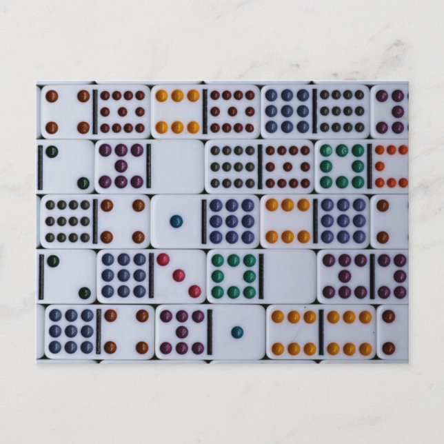 Postal Juego de Números con Dominó (Anverso)