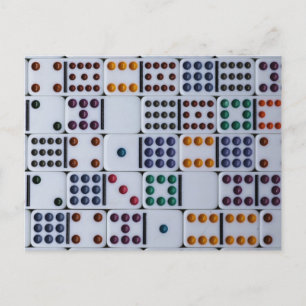 Postal Juego de números de Dominos