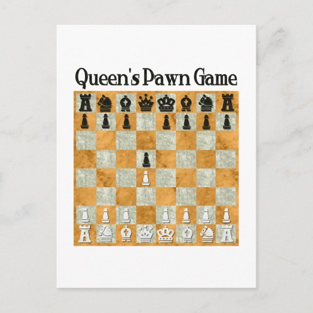 Postal Juego de peones de la reina (Anverso)