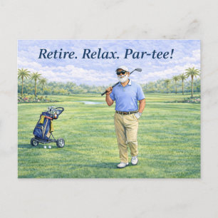 Postal Juego de retiro de golf. Juego. Recuerdo de golfis