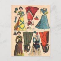 Juego de ropa de muñecas de papel antiguo victoria