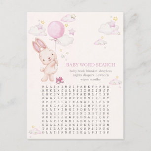 Postal Juego de shower de bebé niña conejito