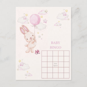 Postal Juego de shower de bebé niña conejito