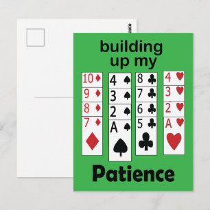Postal Juego de Solitario Construyendo Mi Paciencia Frase