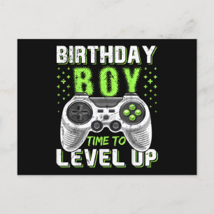 Postal Juego de video Level Up Birday Boy