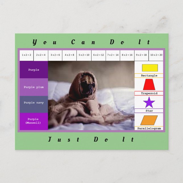 Postal Juego educativo de perro divertido (Anverso)