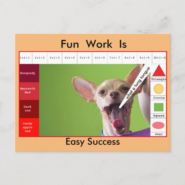 Postal Juego educativo de perros divertidos (Anverso)