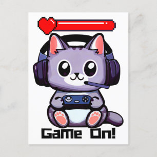 Postal Juego En Gato Jugador Con Barra De Estado