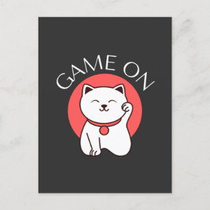 Postal Juego japonés al encanto del gato - Buen juego