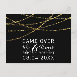 Postal Juego Más Gracioso Salven La Fecha Boda Oro