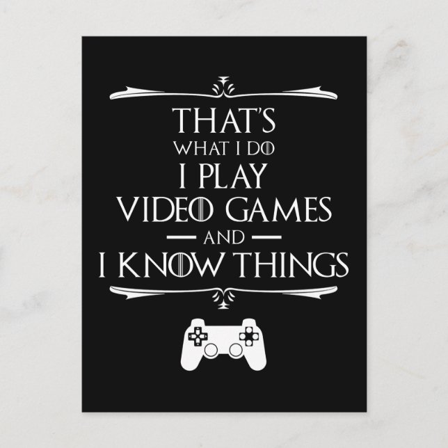 Postal Juego Videojuegos Y Sé Cosas Postcard (Anverso)