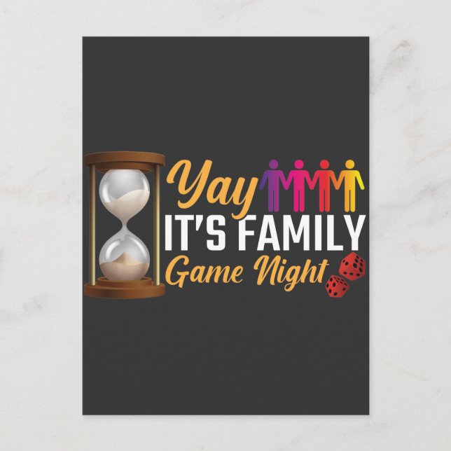 Postal Juegos de mesa de familia Noche Regalo de juegos d (Anverso)