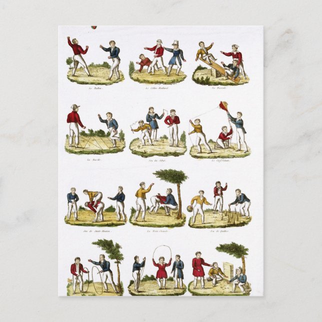 Postal Juegos infantiles, 1810 (Anverso)