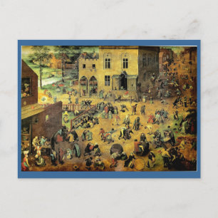 Postal "Juegos infantiles" de Pieter Bruegel - 1560