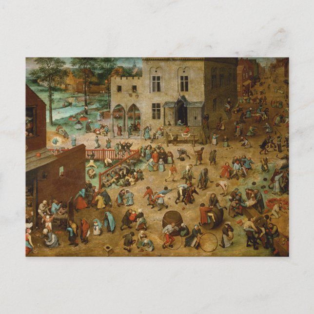 Postal Juegos infantiles de Pieter Bruegel, el anciano (Anverso)