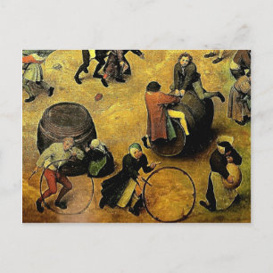 Postal "Juegos infantiles" (detalle) de Pieter Bruegel 15