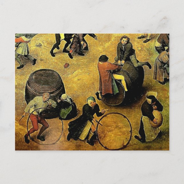Postal "Juegos infantiles" (detalle) de Pieter Bruegel 15 (Anverso)