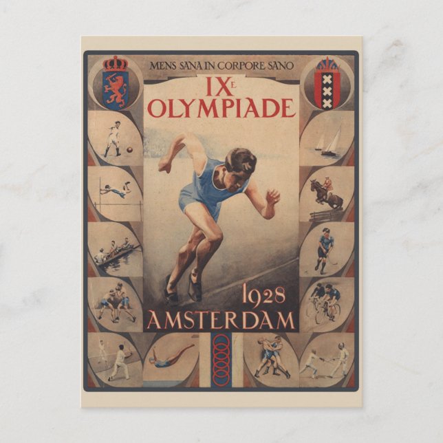 Postal Juegos Olímpicos de Amsterdam Vintage (Anverso)