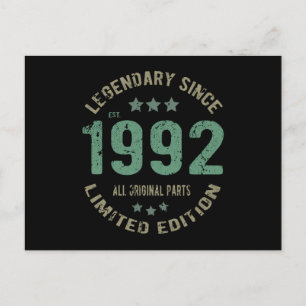 Postal Juerga de cumpleaños 1992 a los 29 años