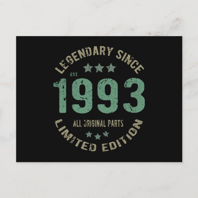 Postal Juerga de cumpleaños 1993 a los 29 años (Anverso)