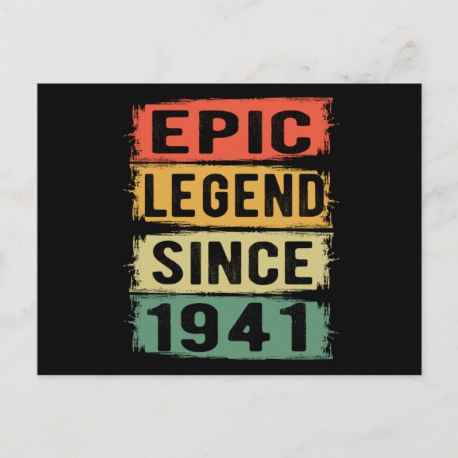 Postal Jueves 1941 Leyenda épica 84 cumpleaños (Anverso)
