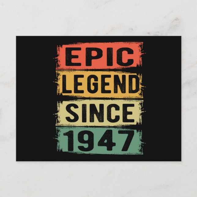 Postal Jueves 1947 Leyenda épica 78º cumpleaños (Anverso)