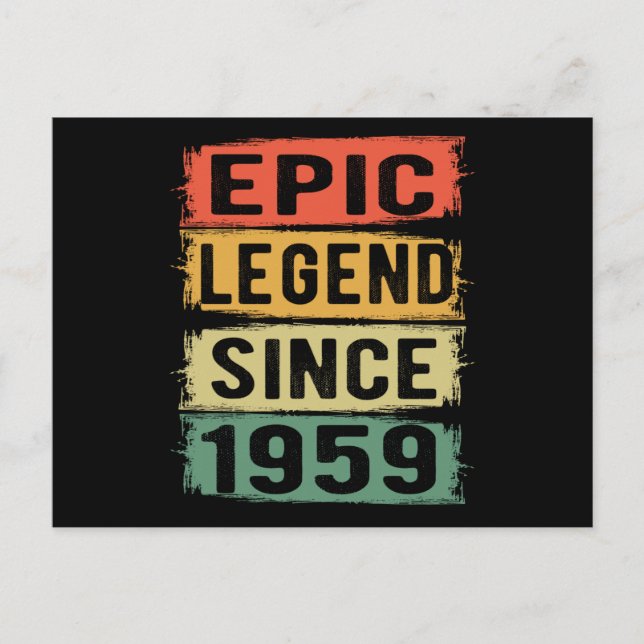 Postal Jueves 1959 Leyenda épica 66º cumpleaños (Anverso)