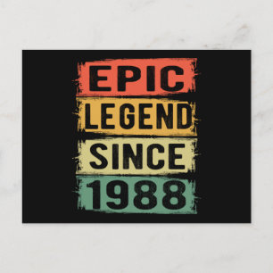 Postal Jueves 1988 Leyenda épica 33 cumpleaños