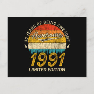 Postal Jueves de 30 años 1991 asombroso desde los 30 años