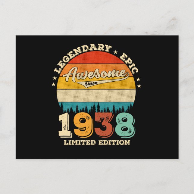 Postal Jueves de cumpleaños 1938, 87 años, increíble rega (Anverso)
