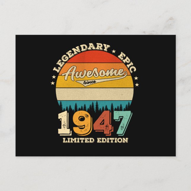 Postal Jueves de cumpleaños 1947, 78 años, increíble rega (Anverso)