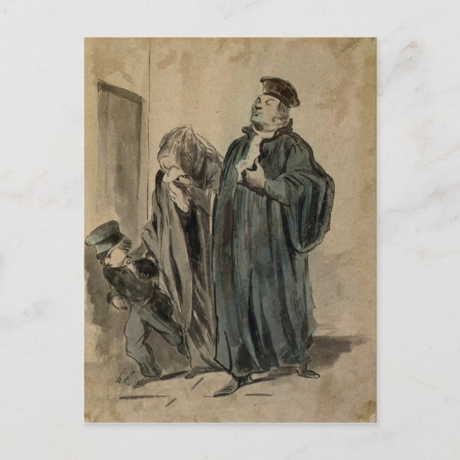 Postal Juez, mujer y niño (Anverso)
