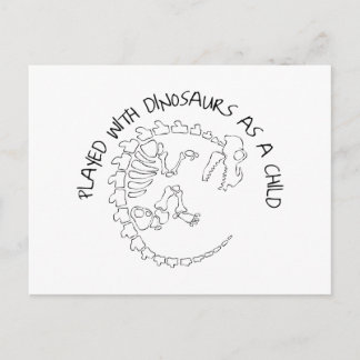 Postal Jugado con dinosaurios como niño