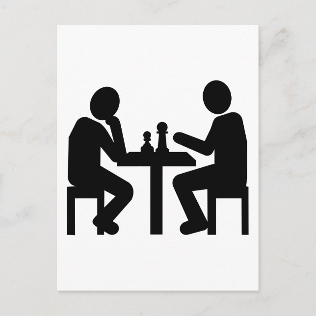 Postal Jugador de ajedrez (Anverso)