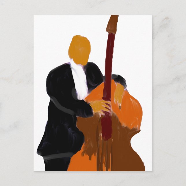Postal Jugador de bajo derecho sosteniendo una pintura de (Anverso)
